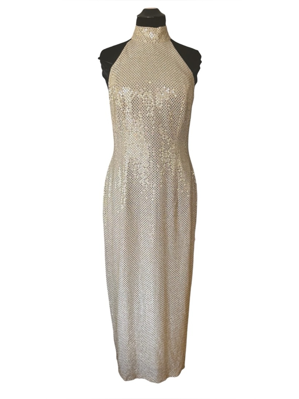 Y2K 90s Sequin Maxi Gold Formal Dress - Picture 5 of 16